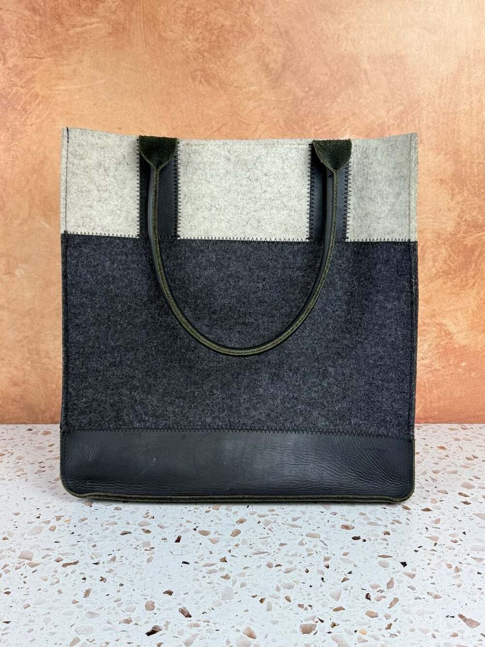 Graf Lantz Jaunt Merino Wool Tote Dark Gray Black USA